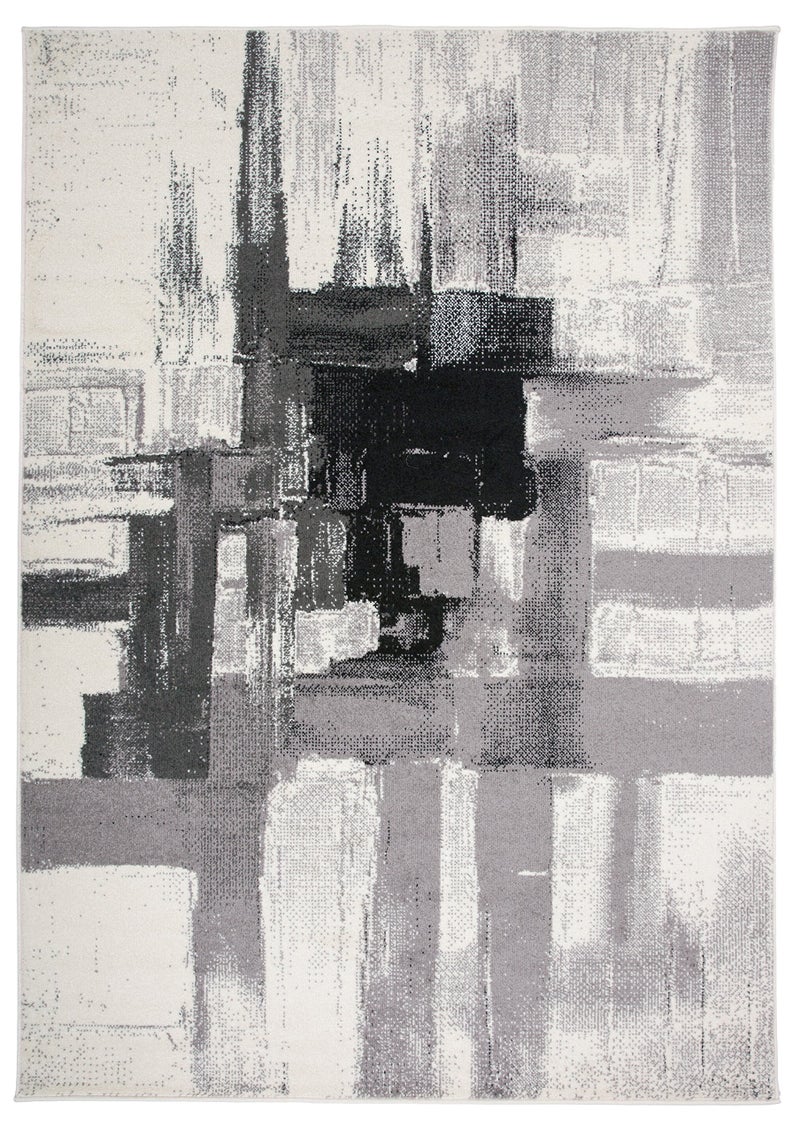 Rugshop Black Modern Abstract Area Rug â€” Non-Shedding for Bedroom, Home Office and Entryway 3' x 5' - Image 2